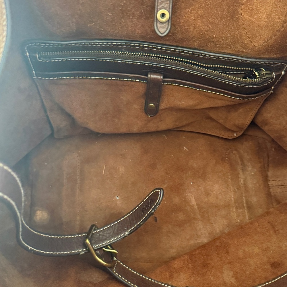 Ralph Lauren Suede Bellport Tote - Picture 6 of 7